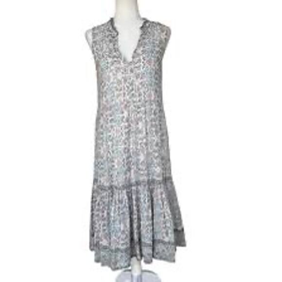 MSRP $490 Ulla Johnson Tiered Dropped Waist Sleeveless Midi Size 8 | QUICK SHIP - Picture 1 of 9